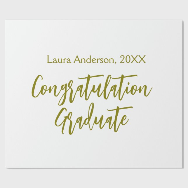 Congratulations graduate golden name class 20XX si Wrapping Paper (Flat)