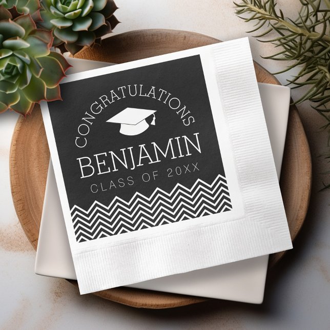 Congratulations Graduate Graduation CAN EDIT COLOR Napkin (Custom Graduation Napkins - Personalize these for the Grad Party)