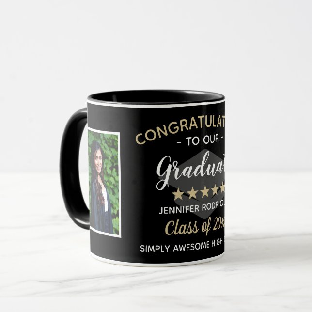 Congratulations Graduate Graduation Custom 2 Photo Mug (Front Left)