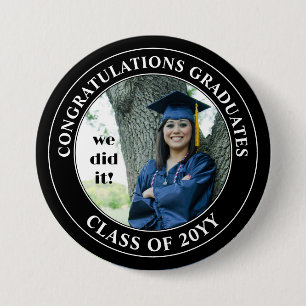Congratulations Graduate Graduation Photo 3 Inch Round Button