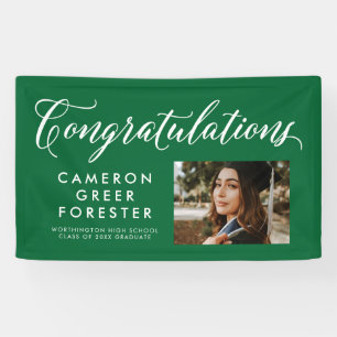 Congratulations graduate green photo banner