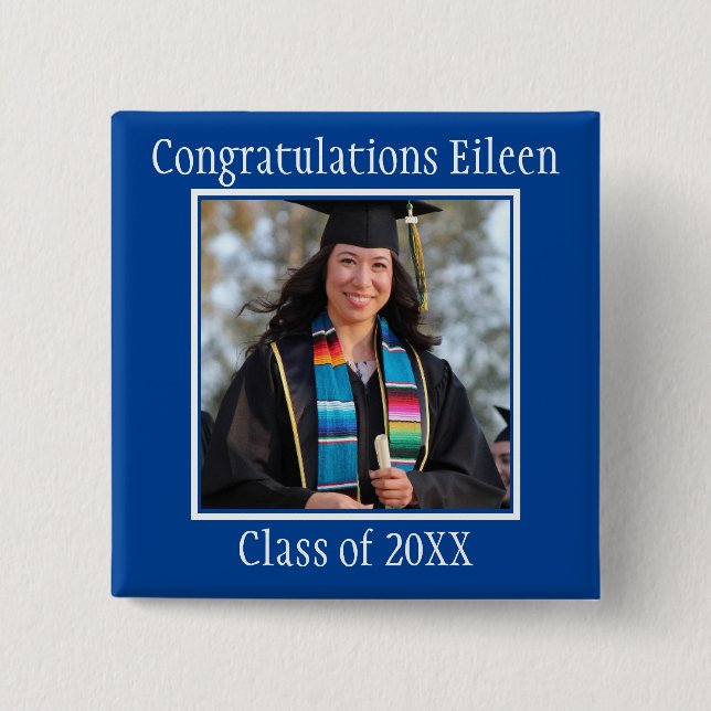 Congratulations Graduate name and photo    Button (Front)