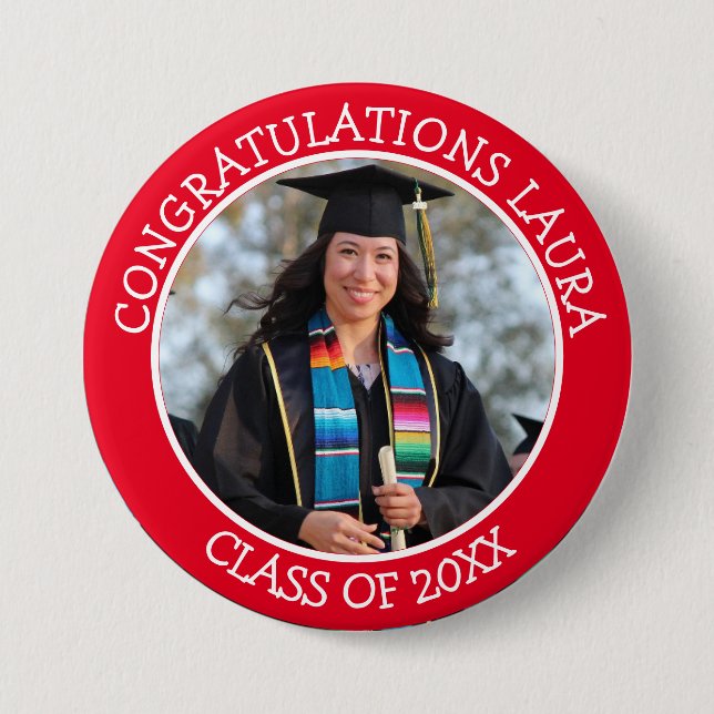 Congratulations Graduate name and photo   Button (Front)