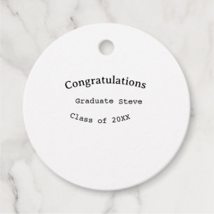 Congratulations graduate name class of 20XX type w Favour Tags