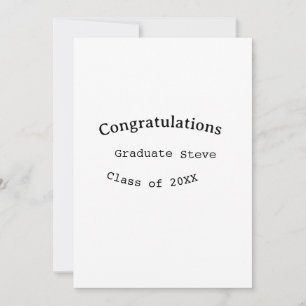Congratulations graduate name class of 20XX type w Invitation
