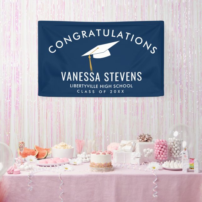 Congratulations Graduate Navy Banner (Party)