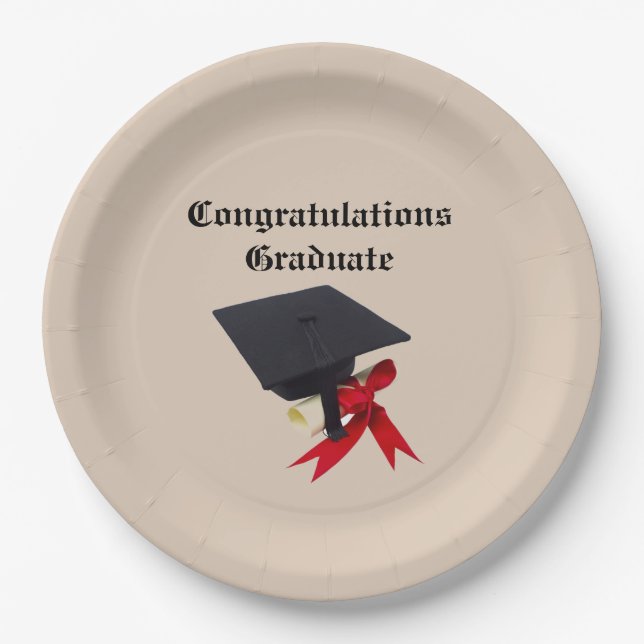 CONGRATULATION'S GRADUATE    PAPER PLATE (Front)