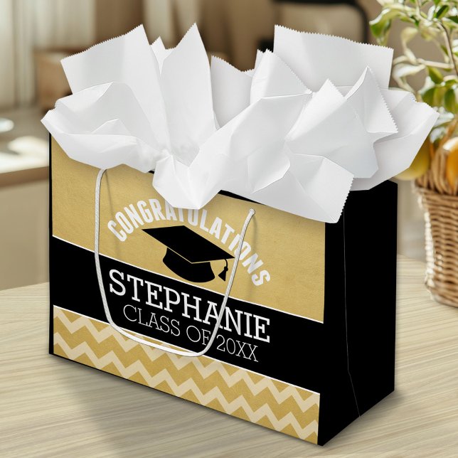 Congratulations Graduate - Personalized Graduation Large Gift Bag (Custom Graduation Bag)