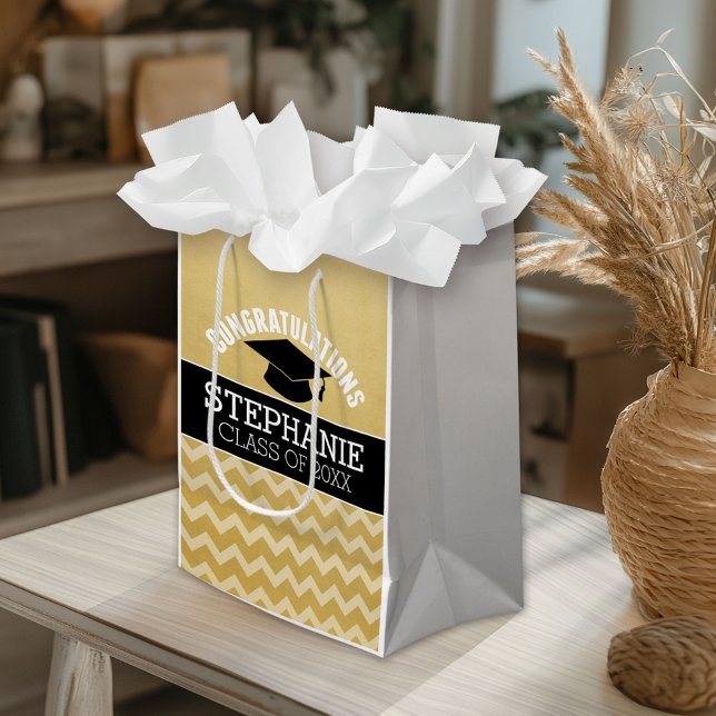 Congratulations Graduate - Personalized Graduation Medium Gift Bag (Custom Gift Bag)
