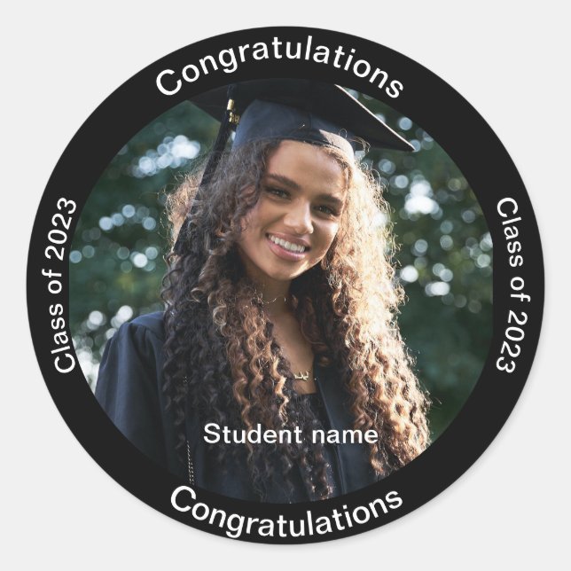 Congratulations Graduate Photo Classic Round Sticker (Front)