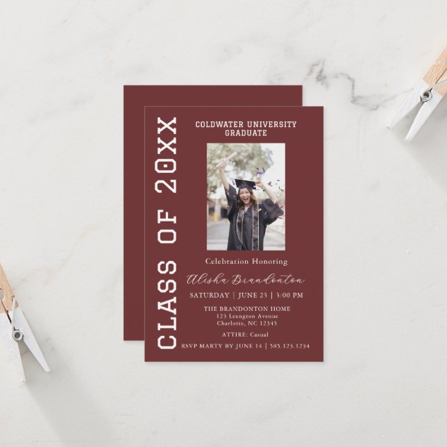 Congratulations Graduate Photo Party Invitation (Devant/Arrière en situation)