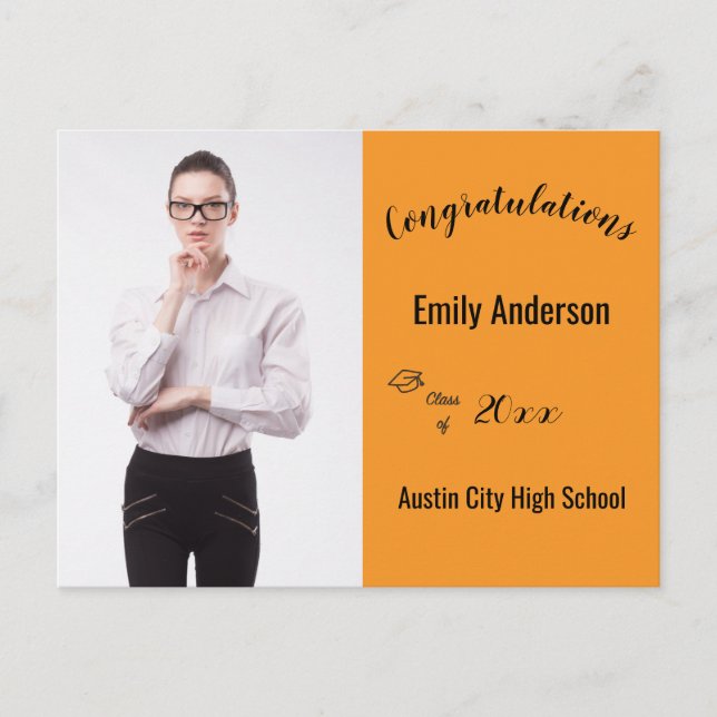 Congratulations Graduate Photo Year School  Postcard (Front)