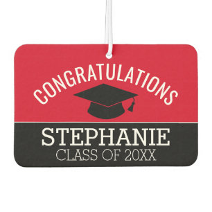 Congratulations Graduate - Red Black Graduation Air Freshener