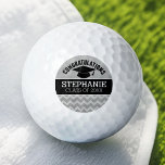 Congratulations Graduate - Silver Black Graduation Golf Balls<br><div class="desc">Add any year to this whimsical design. This can be used for any graduate or reunion - high school,  college,  grad school,  nursing,  med school or even trade school.</div>