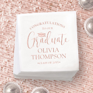 Congratulations Graduate Trendy Script Graduation Foil Napkins