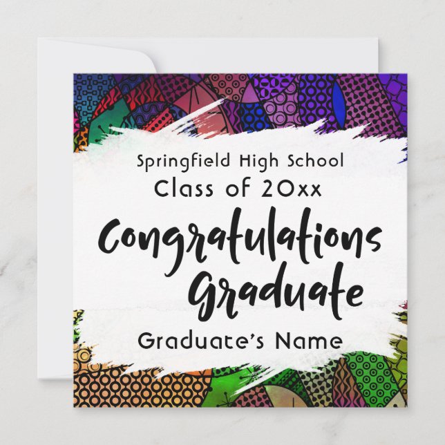 "Congratulations Graduate" Typography Announcement (Front)