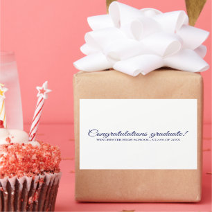 Congratulations Graduate white navy custom script  Sticker