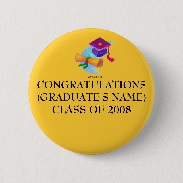 CONGRATULATIONS(GRADUATE'S ... 2 INCH ROUND BUTTON (Front)