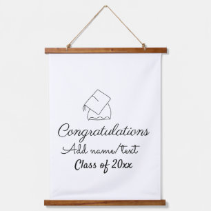 Congratulations graduation add name text year clas hanging tapestry