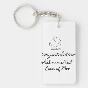 Congratulations graduation add name text year clas keychain