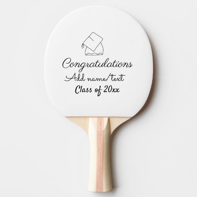 Congratulations graduation add name text year clas ping pong paddle (Front)
