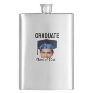 Congratulations graduation add name year text hip flask