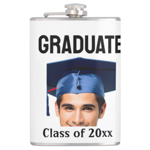 Congratulations graduation add name year text hip flask