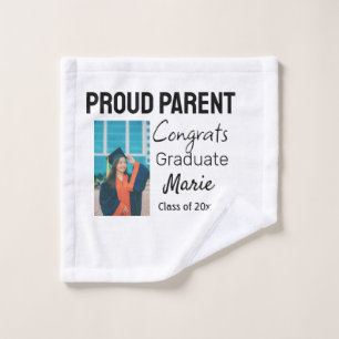 Congratulations graduation add name year text wash cloth