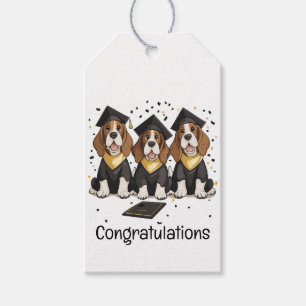 Congratulations Graduation Basset Hound Dogs Gift Tags