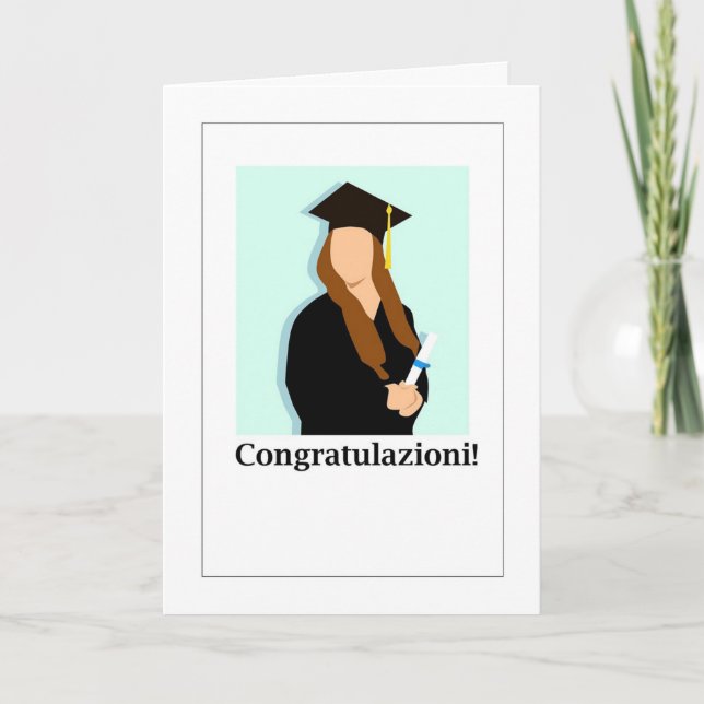 Congratulations! - Graduation Cap and Gown Holiday Card (Front)