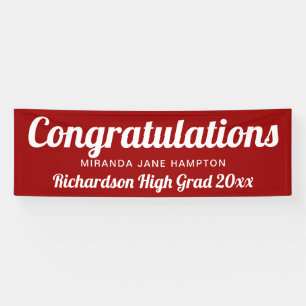 Congratulations Graduation Custom Colour Maroon Banner