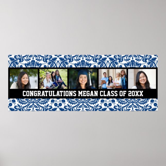 Congratulations Graduation Custom Photo Banner Poster (Front)