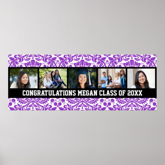 Congratulations Graduation Custom Photo Banner Poster (Front)