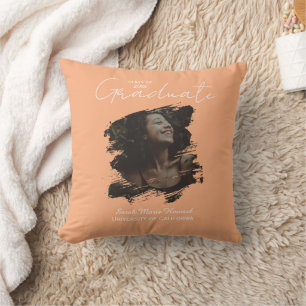 Congratulations Graduation Customizable Photo Text Throw Pillow