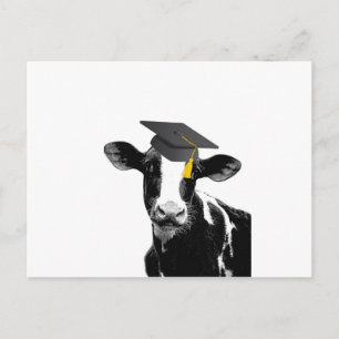 Congratulations Graduation Funny Cow in Cap Postcard