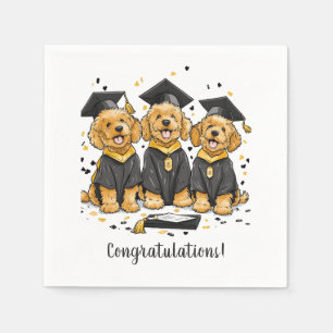Congratulations Graduation Goldendoodle Dogs Napkin