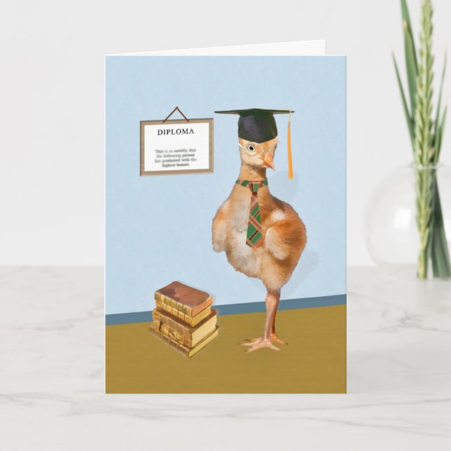 Congratulations, Graduation, Humourous Bird Card (Front)