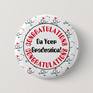Congratulations graduation nurse party button