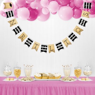 Congratulations Graduation Party Gold and Silver Bunting Flags