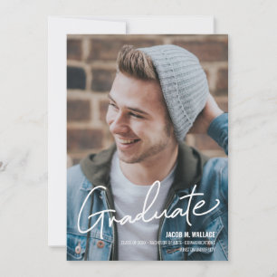 Congratulations Graduation Photo Male Graduate Announcement