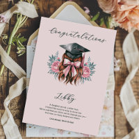Congratulations Graduation Poem Girl Grad Cap