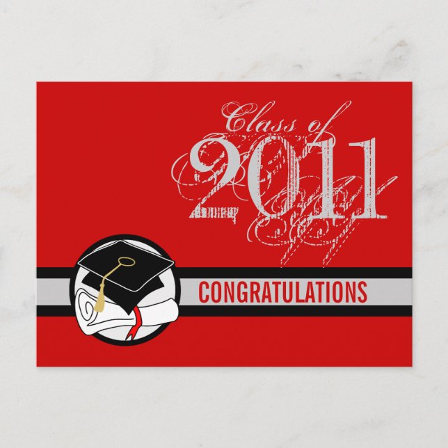 Congratulations Graduation Postcard 6 Diploma (Front)