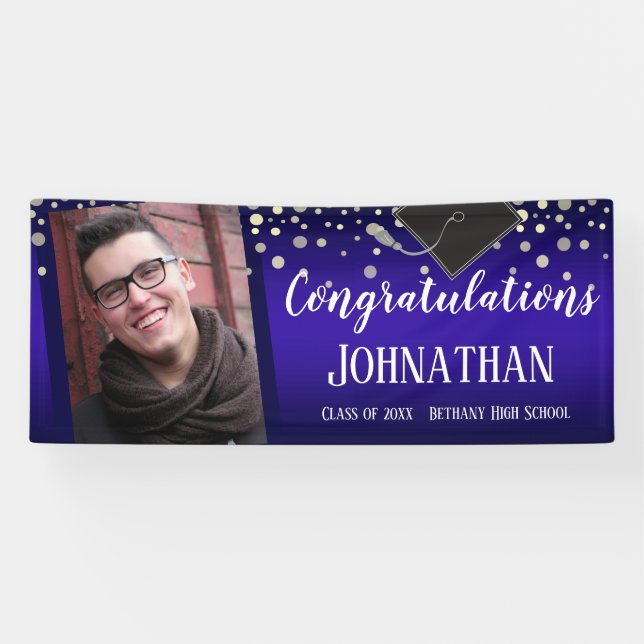 Congratulations Graduation Purple  Banner (Horizontal)