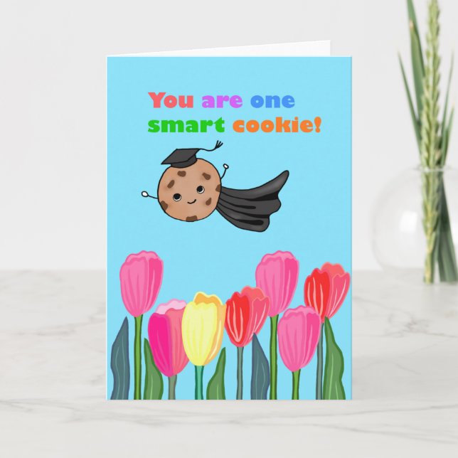 Congratulations graduation you are smart cookie thank you card (Front)