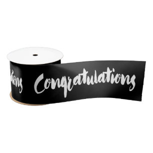 Congratulations Graduation Your School Colour Satin Ribbon