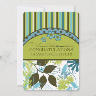 Congratulations Granddaughter Aqua Foliage