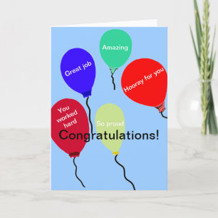 Congratulations Great Job Colourful Balloons Card
