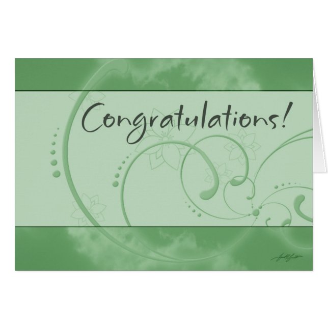 Congratulations (Green) Card (Front Horizontal)
