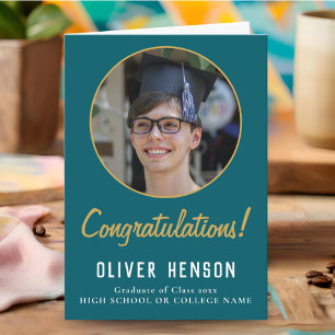 Congratulations Green Graduate Photo Graduation Card