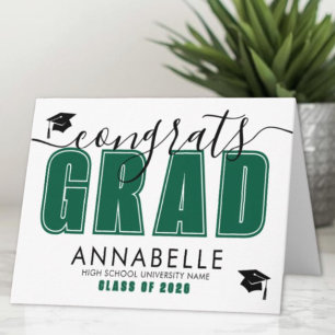 Congratulations Green Graduation Card